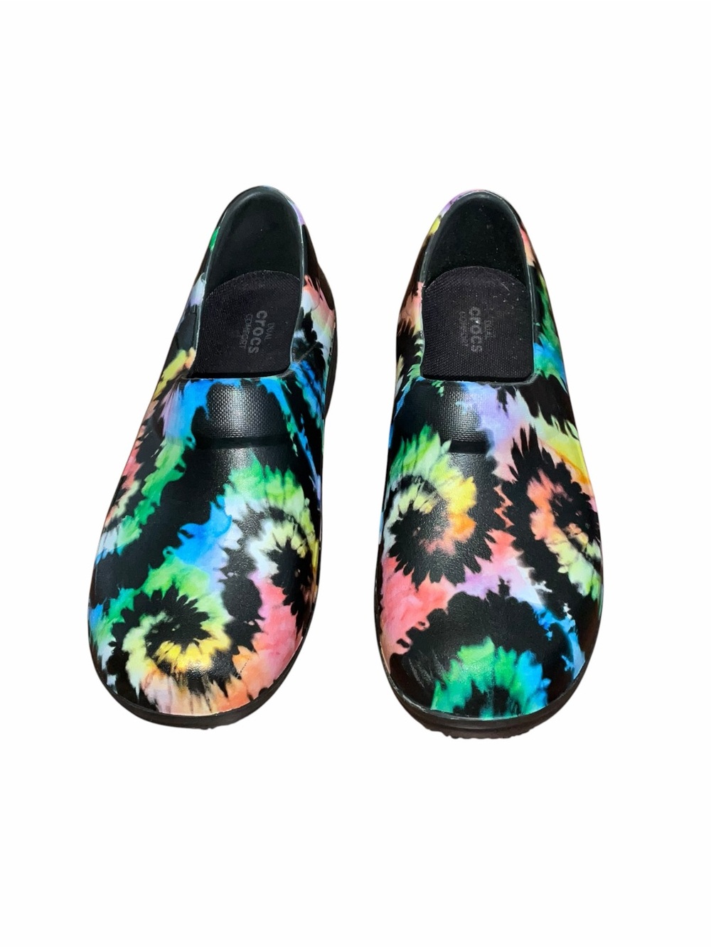 Crocs Tie Dye Work Clogs Slip Resistant Multicolor M7 W9